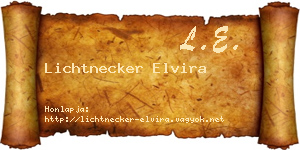 Lichtnecker Elvira névjegykártya